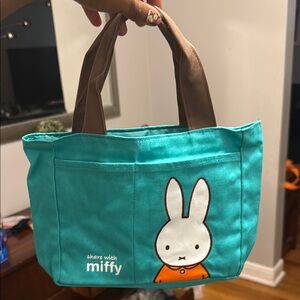 Miffy Teal and Brown Tote Bag